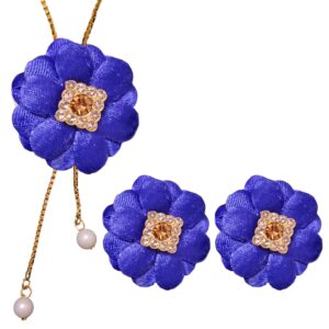 Blue Flower Necklace Set Combo