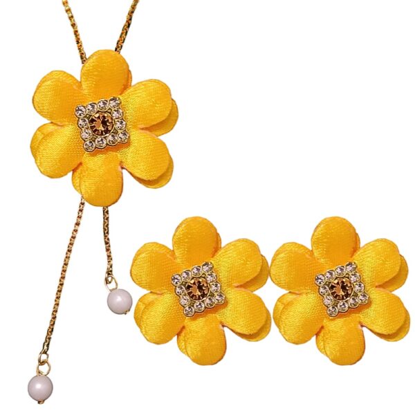 Yellow Flower Necklace Set Combo 1