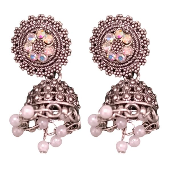 Silver Heart Chain With Jhumka and Clips Combo 3