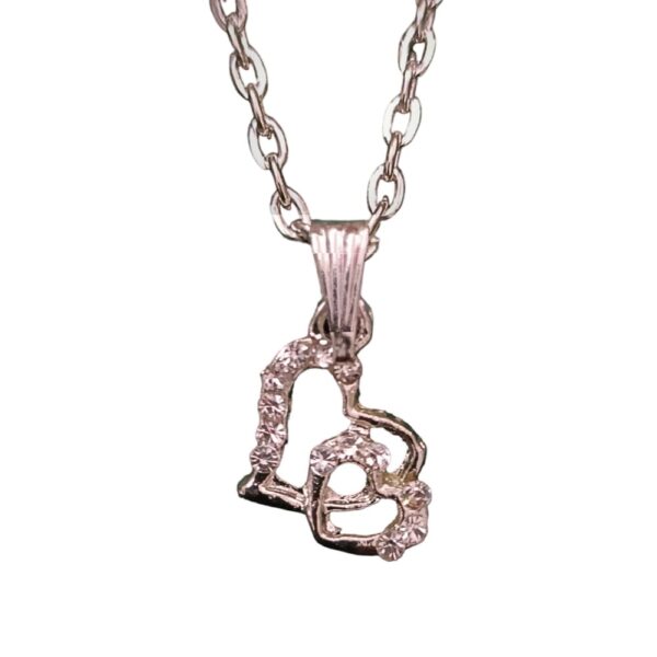 Silver Heart Chain With Jhumka and Clips Combo 2