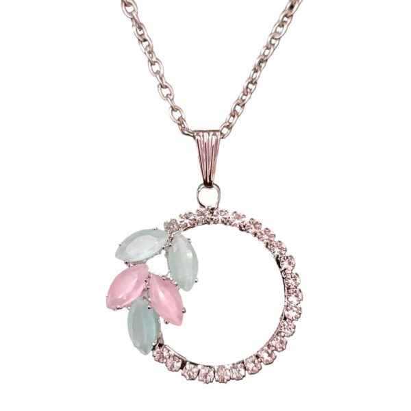 Silver Round Pendant Chain Set Combo 2