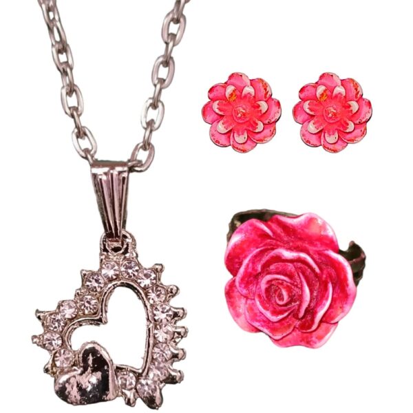 Silver Heart Chain Combo Set 2