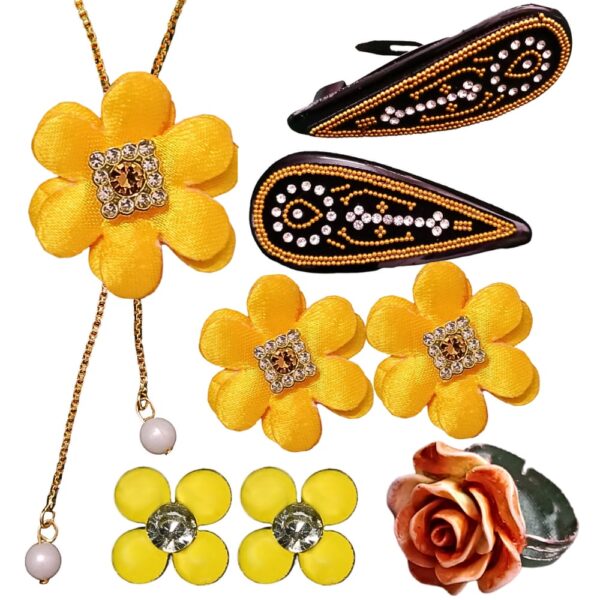 Yellow Chain Necklace Set Combo 1