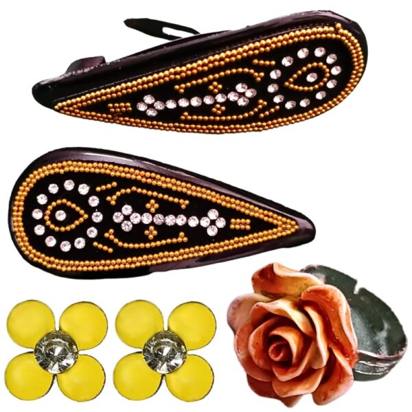 Yellow Chain Necklace Set Combo 4