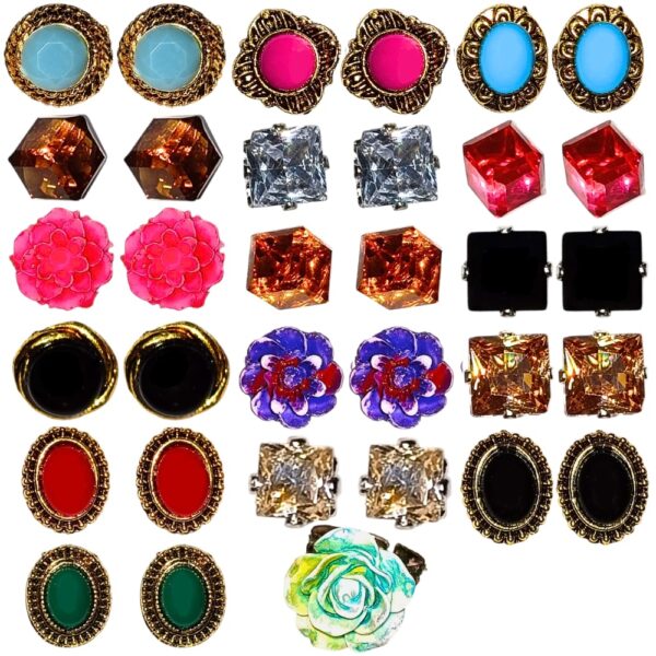Stud Earrings with Ring Set Combo 1