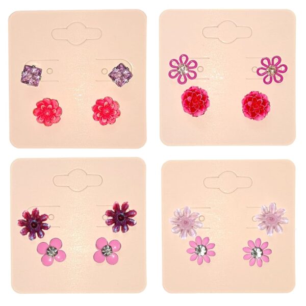 Pink Stud Earrings Set Combo 2