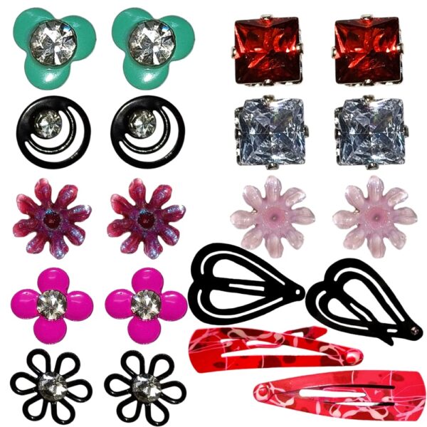 Korean Stud Earrings with Clips Combo 1