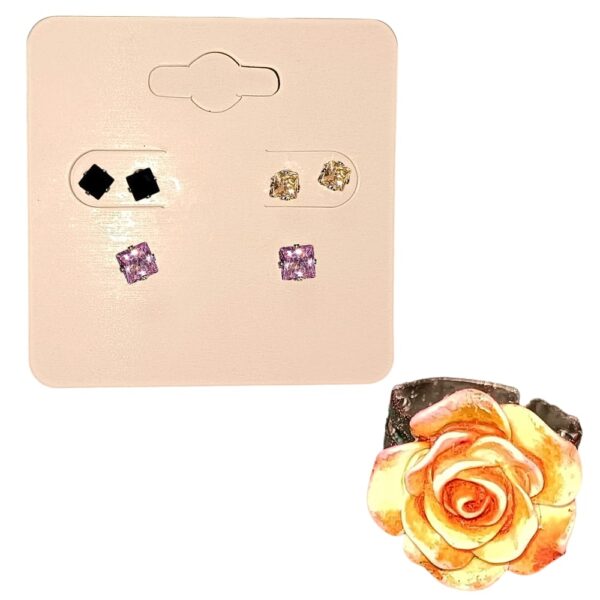 Studs with Hair Accessories and Ring Combo 3