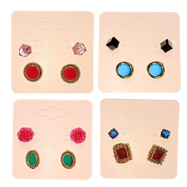 Modern Stud Earrings with Clips and Ring Combo 2