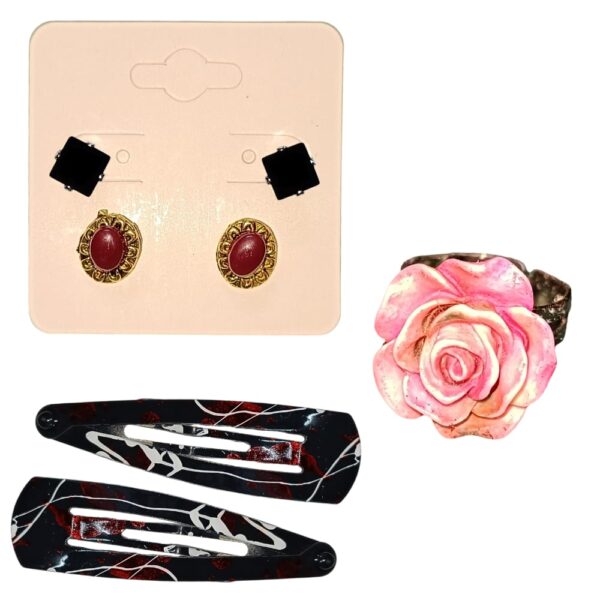 Trending Earrings with Clips and Ring Set 3