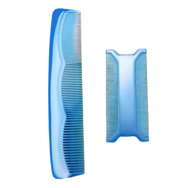 Sky Blue Detangler Combs with a Lice Comb Set 3