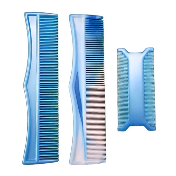 Sky Blue Detangler Combs with Lice Comb Combo 1